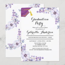 Akvarell Lila Vår Blommiga Utbrott Examen