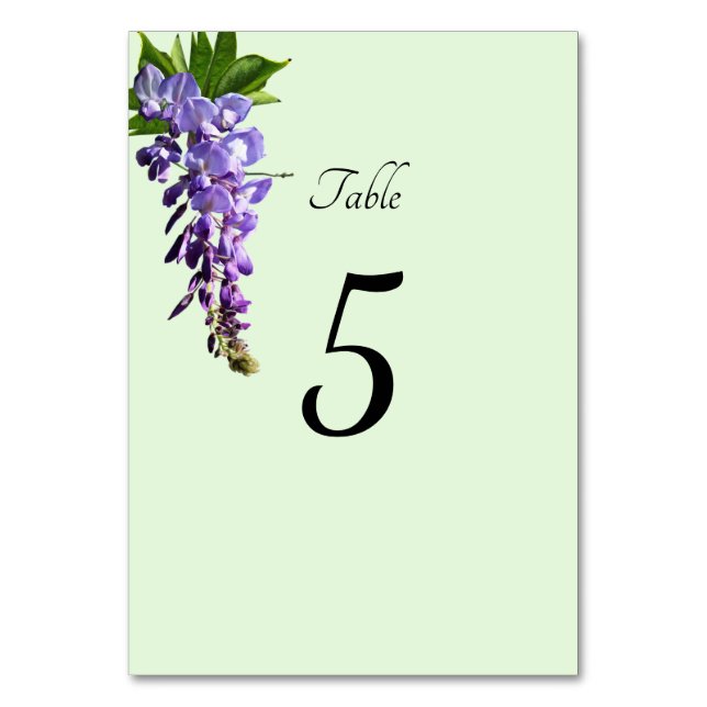 Akvarell Lila Wisteria Bordsnummer (Framsidan)