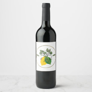 Akvarell Limoncillo Lime Citron Vinflaska Etikett