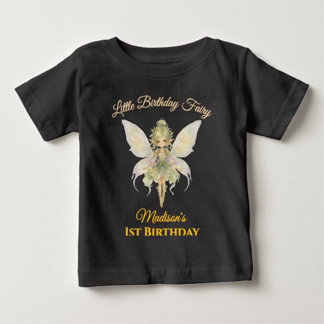 Akvarell Liten Älva Födelsedag  T Shirt (Framsida)