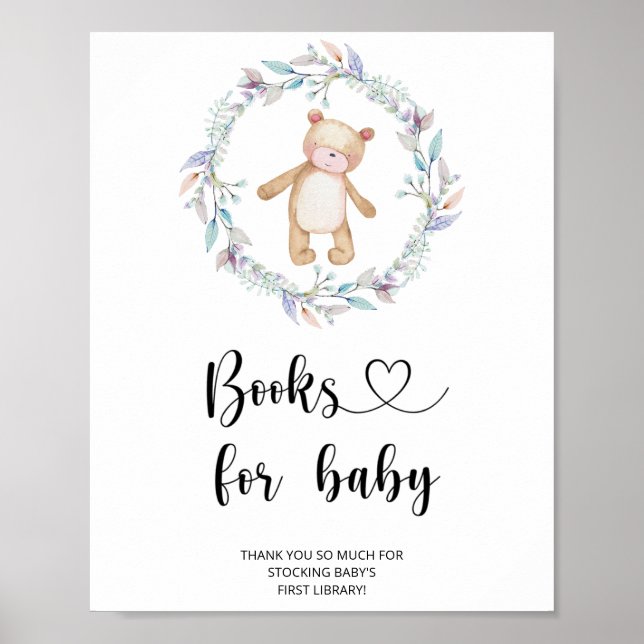 Akvarell liten björn, böcker för bebis poster (Framsidan)