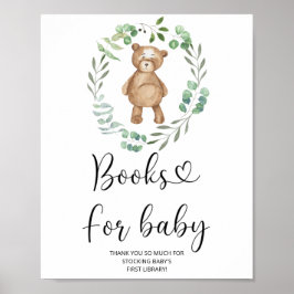 Akvarell liten björn, böcker för bebis poster