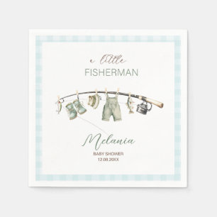 Akvarell Liten Fiskare baby shower Pappersservett