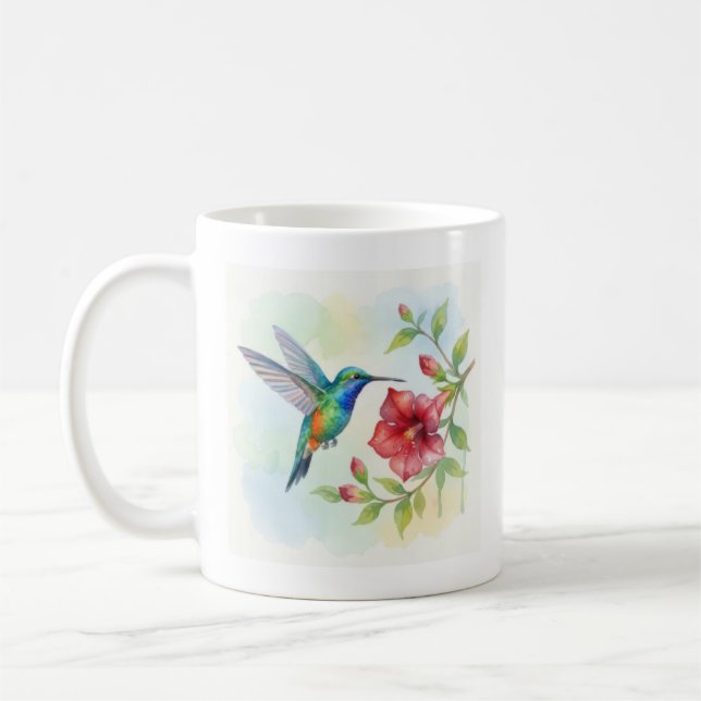 Akvarell Liten Kolibri Kaffemugg (Vänster)