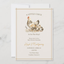 Akvarell Liten Kyckling Baby Shower