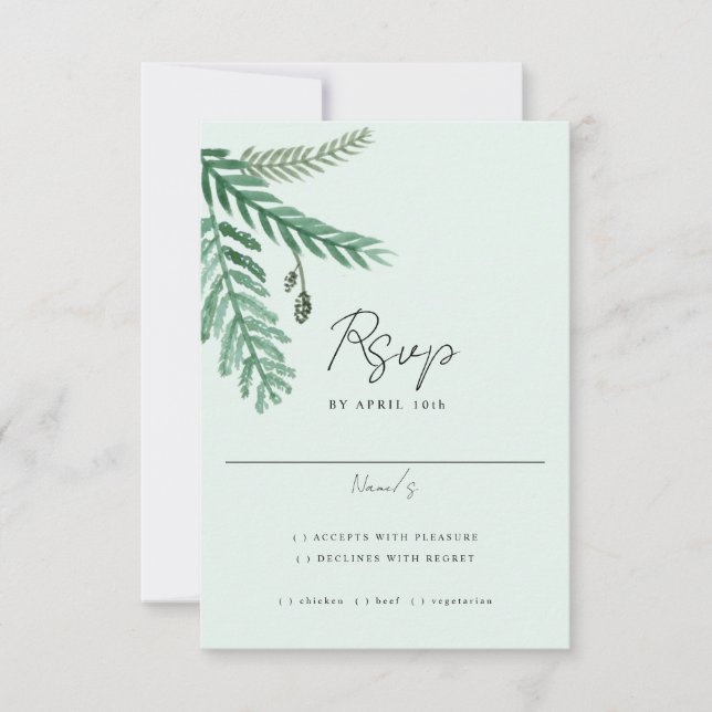Akvarell Liten Palm RSVP-kort OSA Kort (Framsida)