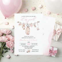 Akvarell Little putter är på väg baby shower