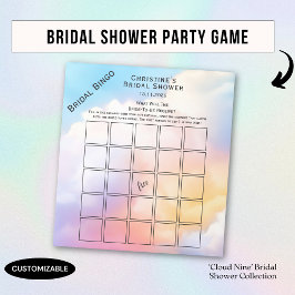 Akvarell livlig Bröllsshow Bingo Partyspel Anteckningsblock