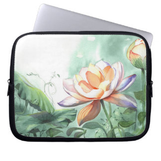 Akvarell Lotus Laptop Fodral