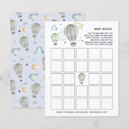 Akvarell Luftballong Baby Shower Bingo Inbjudningar