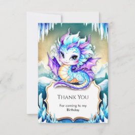 Akvarell Magisk Drakfödelsedag Tack Kort