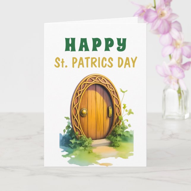 Akvarell Magisk Tomtedörr St Patrick Kort (Orkide)