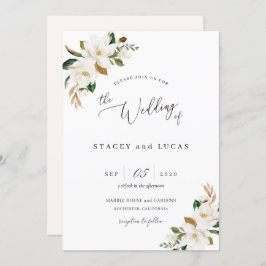 Akvarell Magnolia Blommig Inbjudningar