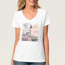 Akvarell-målad fyr t shirt
