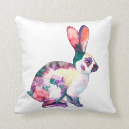 Akvarell målad gullig kanin kudde