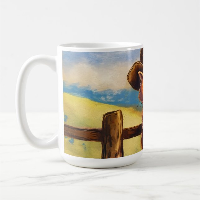 Akvarell-målad kattpappa kaffemugg (Vänster)