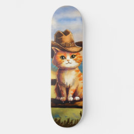 Akvarell-målad kattpappa mini skateboard bräda 18,5 cm