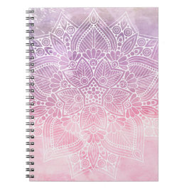 Akvarell Mandala Holistisk Healing & Andlighet Anteckningsbok Med Spiral