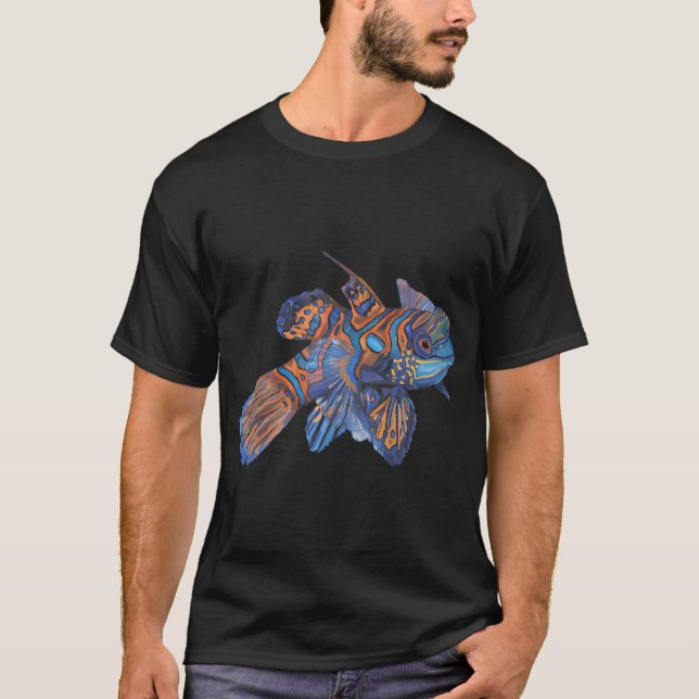 Akvarell Mandarinfisk T Shirt (Framsida)