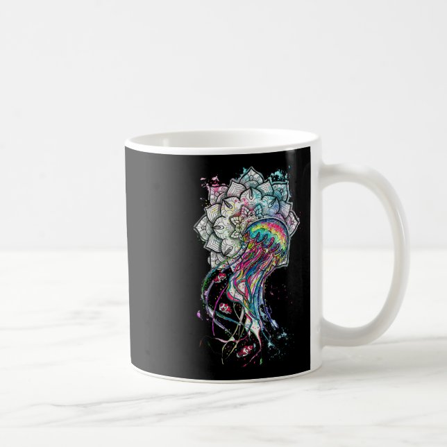 Akvarell Maneter Chakra Havsdjur Yoga Boho A Kaffemugg (Höger)