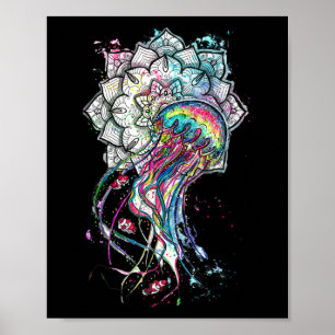 Akvarell Maneter Chakra Havsdjur Yoga Boho A Poster