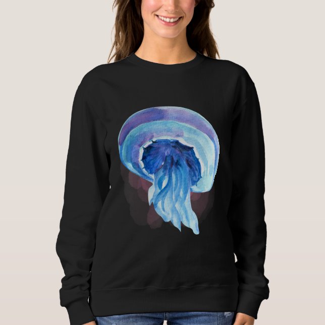 Akvarell Maneter Djuphavsvarelser och Rift T Shirt (Framsida)