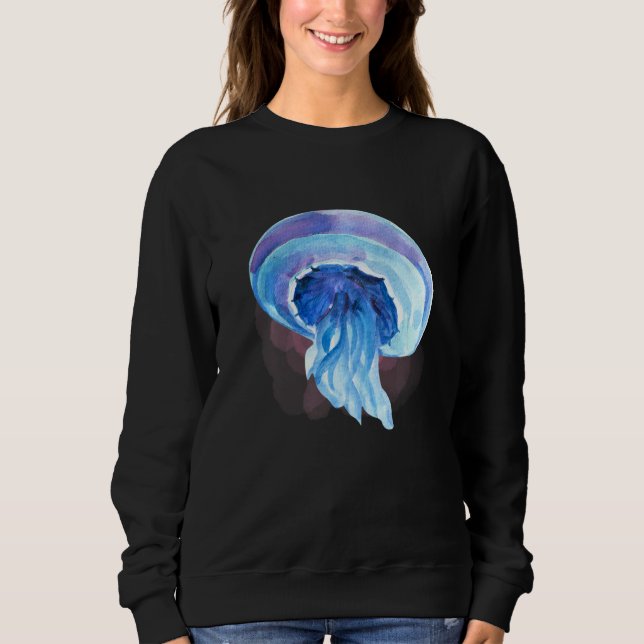 Akvarell Maneter Djuphavsvarelser och Rift T Shirt (Framsida)