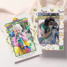 Akvarell Mardi Gras-masker King Cake-krona Foto