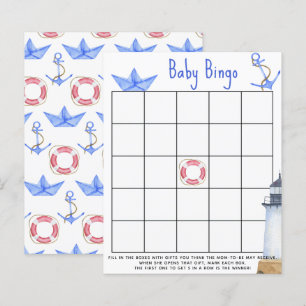 Akvarell marin - Baby shower bingo spel