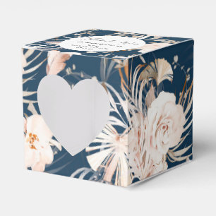 Akvarell marinblå blommig personlig bröllop presentaskar