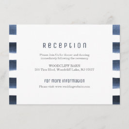 Akvarell marinblå ränder nautiskt bröllopsfirande tilläggskort