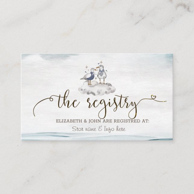 Akvarell Måsar Strandregister Tilläggskort (Framsida)