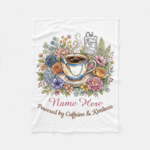 Akvarell Medicinsk Kaffe Blommig Personlig Namn