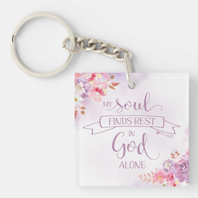 Akvarell Min själ finner ro, Ps 62:1 (Framsidan)