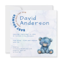 Akvarell minimalistisk baby shower pojke