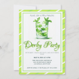 Akvarell Mint Julep Grön Kentucky Derby Inbjudan