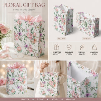 Akvarell Mjuk Rosa Ros & Peony Blommig