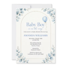 Akvarell modern eucalyptus baby shower