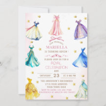 Akvarell Moderna Prinsessklänningar kunglig flick
