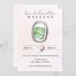 Akvarell möhippa flygplansfönster inbjudan