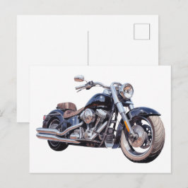 Akvarell motorcykel vykort