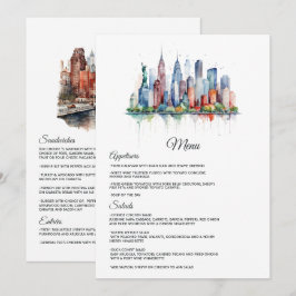 Akvarell New York Bröllop Meny