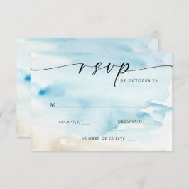 Akvarell Ocean Hav Sommar Strand Bröllop OSA Kort