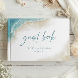 Akvarell Ocean Sommar Strand Bröllop Gästböcker