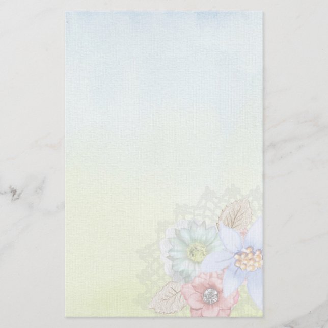 Akvarell och blommor brevpapper (Framsida)