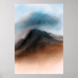 Akvarell Öken och Himmels Landskapsmålning Poster