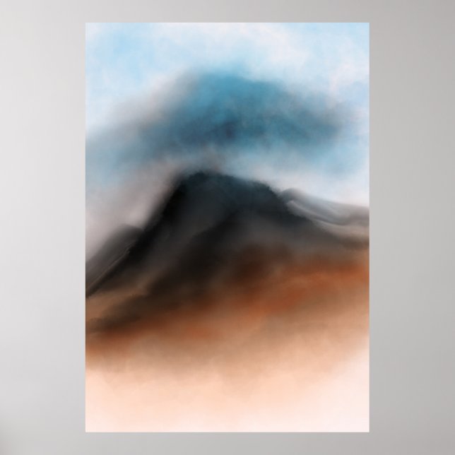 Akvarell Öken och Himmels Landskapsmålning Poster (Framsidan)