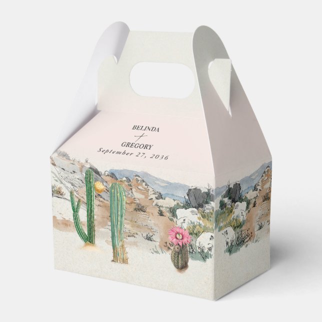 Akvarell Ökenkaktus Boho Bröllopspresent Presentaskar (Framsidan Sidan)