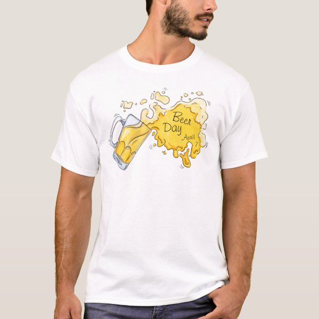Akvarell Öl Stänk för Öldagen T Shirt (Framsida)