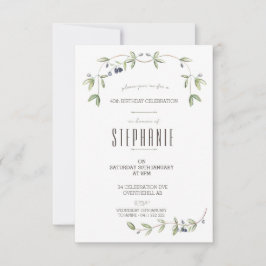 Akvarell Oliv blad vin inviterar Inbjudningar